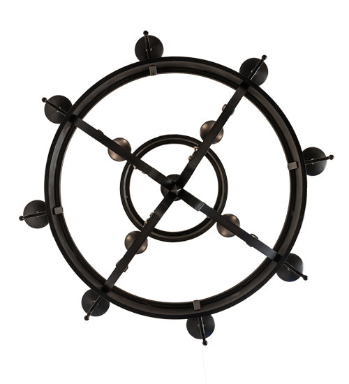 Meyda Lighting Lorenzo 48" 12-Light 2-Tier Oxidized Steel Chandelier With Ivory Faux Candlelight