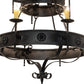 Meyda Lighting Lorenzo 48" 12-Light 2-Tier Oxidized Steel Chandelier With Ivory Faux Candlelight