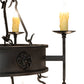 Meyda Lighting Lorenzo 48" 12-Light 2-Tier Oxidized Steel Chandelier With Ivory Faux Candlelight
