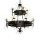 Meyda Lighting Lorenzo 48" 12-Light 2-Tier Oxidized Steel Chandelier With Ivory Faux Candlelight