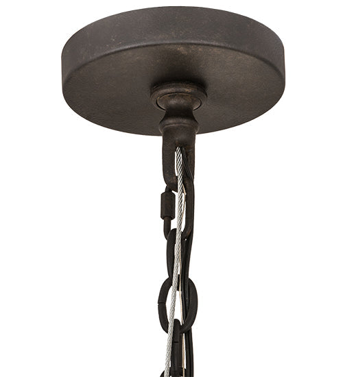Meyda Lighting Lorenzo 48" 6-Light Chestnut Chandelier With Ivory Faux Candlelight
