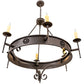 Meyda Lighting Lorenzo 48" 6-Light Chestnut Chandelier With Ivory Faux Candlelight