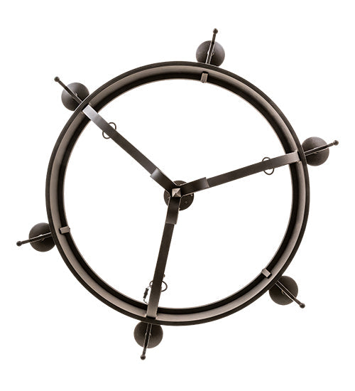 Meyda Lighting Lorenzo 48" 6-Light Chestnut Chandelier With Ivory Faux Candlelight