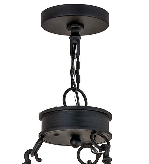 Meyda Lighting Lorenzo 48" 6-Light Hand Rubbed Costello Black Chandelier With Ivory Faux Candlelight