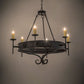 Meyda Lighting Lorenzo 48" 6-Light Hand Rubbed Costello Black Chandelier With Ivory Faux Candlelight