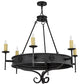 Meyda Lighting Lorenzo 48" 6-Light Hand Rubbed Costello Black Chandelier With Ivory Faux Candlelight