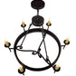 Meyda Lighting Lorenzo 48" 6-Light Hand Rubbed Costello Black Chandelier With Ivory Faux Candlelight