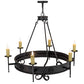 Meyda Lighting Lorenzo 48" 6-Light Hand Rubbed Costello Black Chandelier With Ivory Faux Candlelight