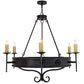 Meyda Lighting Lorenzo 48" 6-Light Hand Rubbed Costello Black Chandelier With Ivory Faux Candlelight