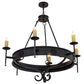 Meyda Lighting Lorenzo 48" 6-Light Hand Rubbed Costello Black Chandelier With Ivory Faux Candlelight