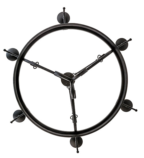 Meyda Lighting Lorenzo 48" 6-Light Hand Rubbed Costello Black Chandelier With Ivory Faux Candlelight