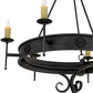 Meyda Lighting Lorenzo 48" 6-Light Hand Rubbed Costello Black Chandelier With Ivory Faux Candlelight