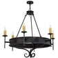 Meyda Lighting Lorenzo 48" 6-Light Hand Rubbed Costello Black Chandelier With Ivory Faux Candlelight