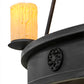 Meyda Lighting Lorenzo 48" 9-Light 2-Tier Hand Rubbed Costello Black Chandelier With Ivory Faux Candlelight