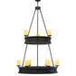 Meyda Lighting Lorenzo 48" 9-Light 2-Tier Hand Rubbed Costello Black Chandelier With Ivory Faux Candlelight