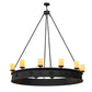 Meyda Lighting Lorenzo 72" 12-Light Costello Black Chandelier With Ivory Faux Candlelight