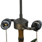 Meyda Lighting Loro Paraiso 24" 2-Light Faux Bamboo Table Lamp With Green and Amber Shade Glass