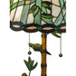 Meyda Lighting Loro Paraiso 24" 2-Light Faux Bamboo Table Lamp With Green and Amber Shade Glass