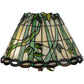 Meyda Lighting Loro Paraiso 24" 2-Light Faux Bamboo Table Lamp With Green and Amber Shade Glass
