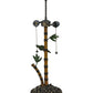Meyda Lighting Loro Paraiso 24" 2-Light Faux Bamboo Table Lamp With Green and Amber Shade Glass