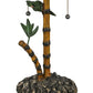 Meyda Lighting Loro Paraiso 24" 2-Light Faux Bamboo Table Lamp With Green and Amber Shade Glass