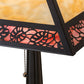 Meyda Lighting Lotus Leaf 22" Craftsman Brown Table Lamp With Red & Beige Shade Glass