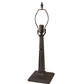 Meyda Lighting Lotus Leaf 22" Craftsman Brown Table Lamp With Red & Beige Shade Glass