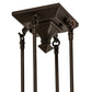 Meyda Lighting Lotus Leaf 24" Craftsman Brown Brass Pendant Light With Amber Mica Shade Glass