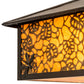 Meyda Lighting Lotus Leaf 24" Craftsman Brown Brass Pendant Light With Amber Mica Shade Glass