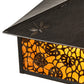 Meyda Lighting Lotus Leaf 24" Craftsman Brown Brass Pendant Light With Amber Mica Shade Glass