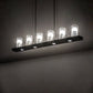 Meyda Lighting Loudon 44" 10-Light Flat Black Island Pendant Light With Clear Seeded Shade Glass