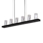 Meyda Lighting Loudon 44" 10-Light Flat Black Island Pendant Light With Clear Seeded Shade Glass