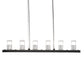 Meyda Lighting Loudon 44" 10-Light Flat Black Island Pendant Light With Clear Seeded Shade Glass