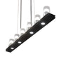 Meyda Lighting Loudon 44" 10-Light Flat Black Island Pendant Light With Clear Seeded Shade Glass