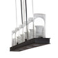 Meyda Lighting Loudon 44" 10-Light Flat Black Island Pendant Light With Clear Seeded Shade Glass