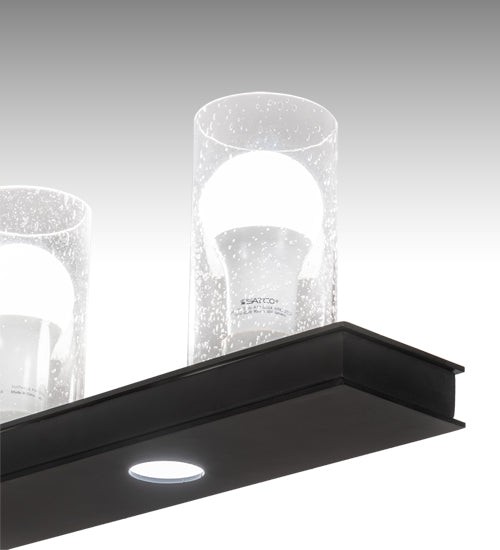 Meyda Lighting Loudon 44" 10-Light Flat Black Island Pendant Light With Clear Seeded Shade Glass