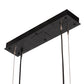 Meyda Lighting Loudon 44" 6-Light Flat Black Pendant Light With Clear Seeded Shade Glass