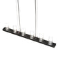 Meyda Lighting Loudon 44" 6-Light Flat Black Pendant Light With Clear Seeded Shade Glass