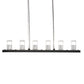 Meyda Lighting Loudon 44" 6-Light Flat Black Pendant Light With Clear Seeded Shade Glass