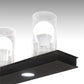 Meyda Lighting Loudon 44" 6-Light Flat Black Pendant Light With Clear Seeded Shade Glass