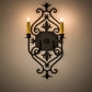 Meyda Lighting Louisa 11" 2-Light Blackwash Wall Sconce With Ivory Faux Candlelight