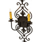 Meyda Lighting Louisa 11" 2-Light Blackwash Wall Sconce With Ivory Faux Candlelight