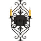 Meyda Lighting Louisa 11" 2-Light Blackwash Wall Sconce With Ivory Faux Candlelight