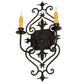 Meyda Lighting Louisa 11" 2-Light Blackwash Wall Sconce With Ivory Faux Candlelight