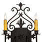 Meyda Lighting Louisa 11" 2-Light Blackwash Wall Sconce With Ivory Faux Candlelight