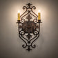 Meyda Lighting Louisa 11" 2-Light Cimarron Bronze Wall Sconce With Ivory Faux Candlelight