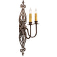 Meyda Lighting Louisa 11" 2-Light Cimarron Bronze Wall Sconce With Ivory Faux Candlelight