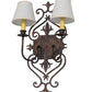 Meyda Lighting Louisa 13" 2-Light Cimarron Bronze Wall Sconce With White Textrene Shade