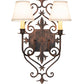 Meyda Lighting Louisa 13" 2-Light Cimarron Bronze Wall Sconce With White Textrene Shade