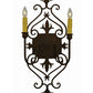 Meyda Lighting Louisa 14" 2-Light Rustic Iron Wall Sconce With White Textrene Shade